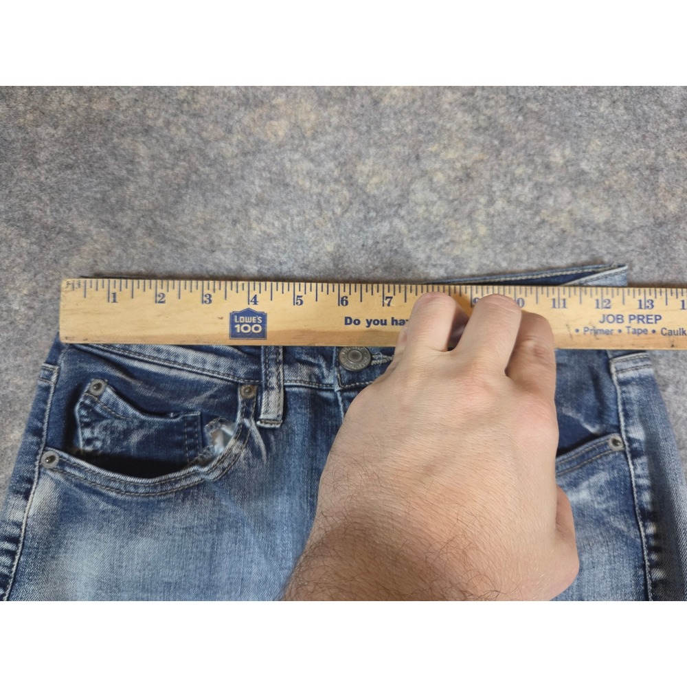 Y2K Mudd FLX Stretch High Rise Jean Legging Light Wash Raw Hem Skinny Size 5 - Picture 5 of 13